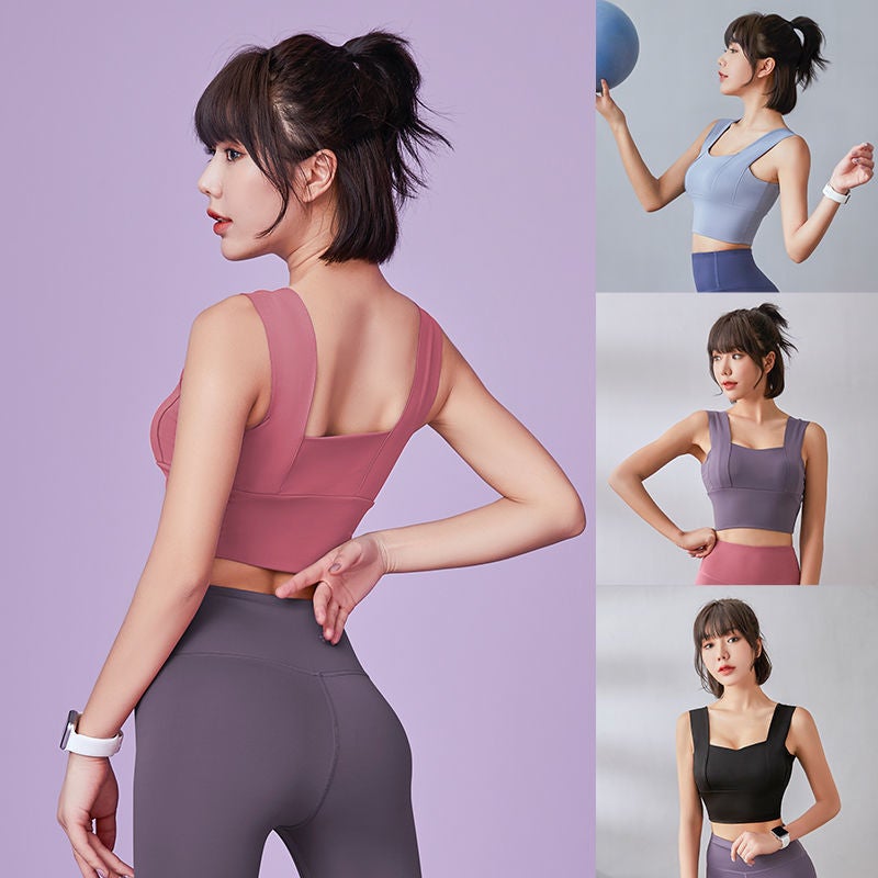 Sports Underwear Female Students Shock-Proof Running Fitness Sling Beauty Back Bra Sports Vest Outer Wear Yoga Top - Image 4